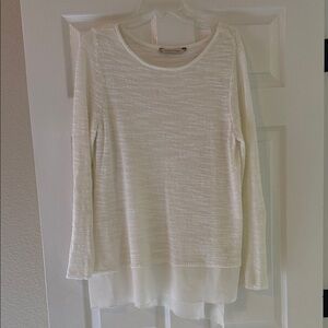 Soft Surroundings Ivory Long Sleeve Layered Top